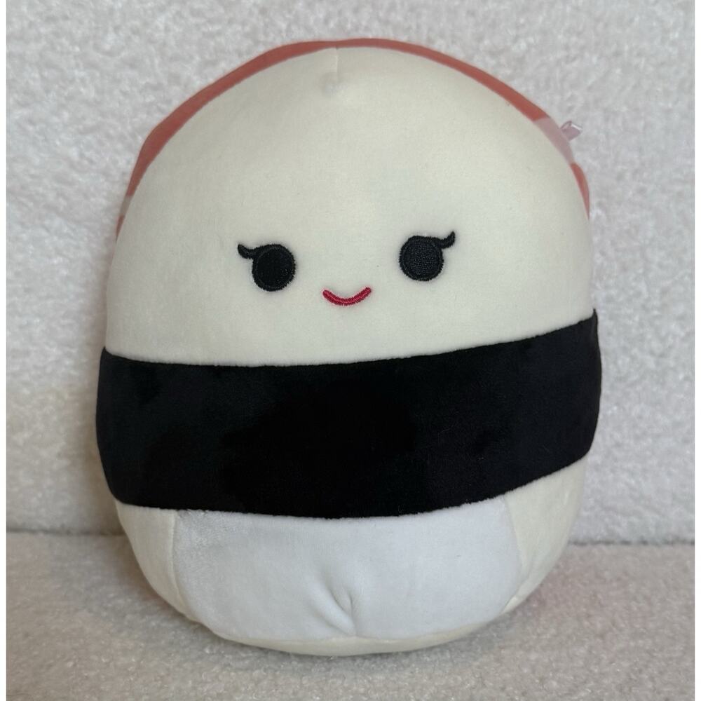 Squishmallows Solenn Salmon Nigiri Sushi Plushie 7” Orange Black Soft Plush